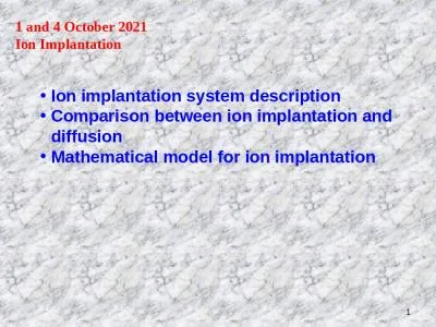 1 Ion implantation  system description