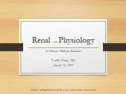 Renal  Patho Physiology for Internal Medicine Residents