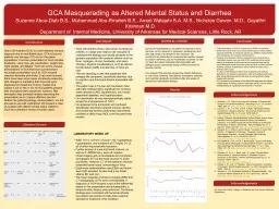 GCA Masquerading as Altered Mental Status and Diarrhea