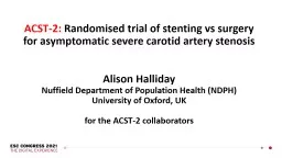 ACST-2:  Randomised trial of stenting vs surgery