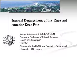 Internal Derangement of the  Knee and Anterior Knee Pain