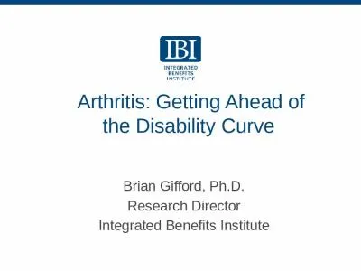 Arthritis: Getting Ahead of the Disability Curve