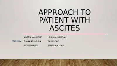 Approach to patient with ascites