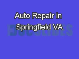 Auto Repair in Springfield VA