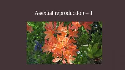 Asexual reproduction – 1