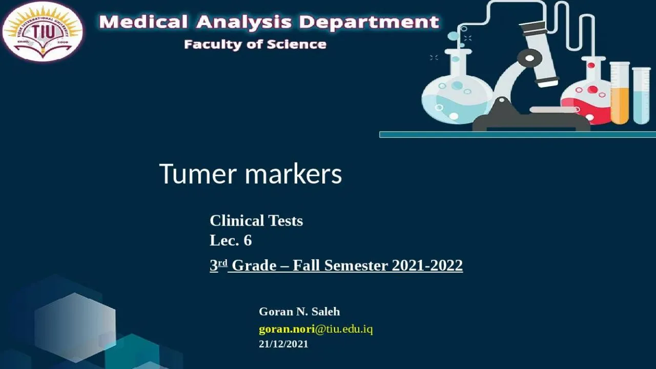 PPT-Tumer markers Clinical Tests