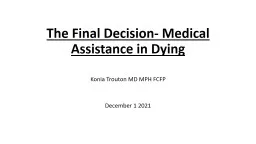 The Final Decision- Medical Assistance in Dying