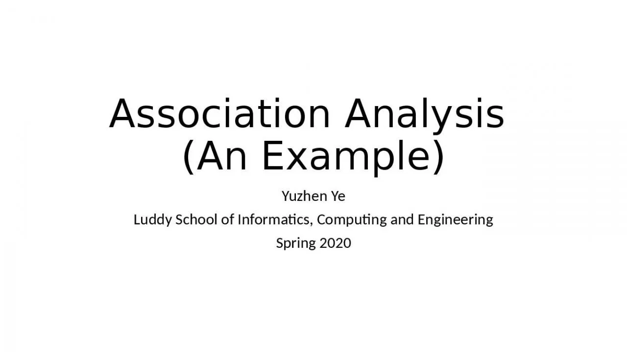 PPT-Association Analysis (An Example)