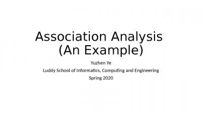 Association Analysis  (An Example)