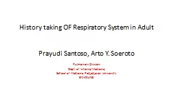 History taking  OF Respiratory System