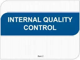 PPT-INTERNAL QUALITY CONTROL