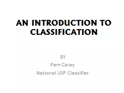 AN INTRODUCTION TO CLASSIFICATION
