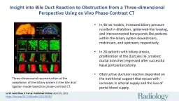 Insight into Bile Duct Reaction to Obstruction from a Three-dimensional Perspective Using