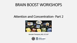 BRAIN BOOST WORKSHOPS  Attention and Concentration- Part 2