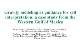 Gravity  modeling as guidance for salt interpretation: a case study from the Western Gulf of