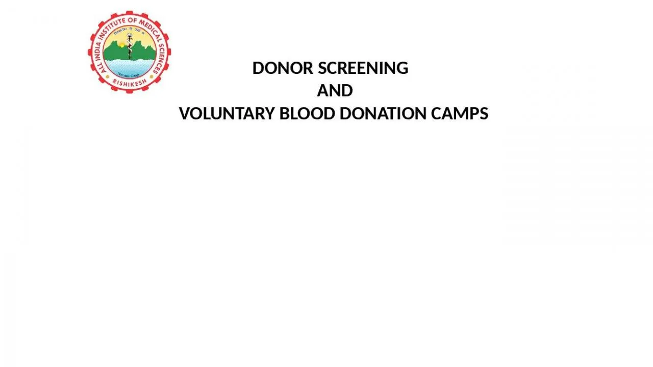 PPT-DONOR SCREENING