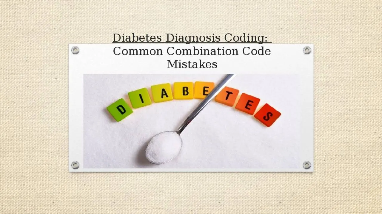 PPT-Diabetes Diagnosis Coding: