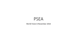 PPT-PSEA Priorities and Actions