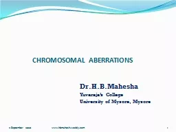 CHROMOSOMAL ABERRATIONS Dr.H.B.Mahesha