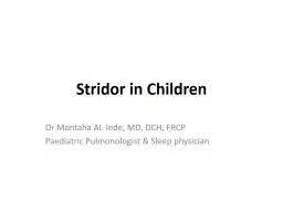 Stridor in Children Dr  Montaha
