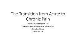 The Transition from Acute to Chronic Pain