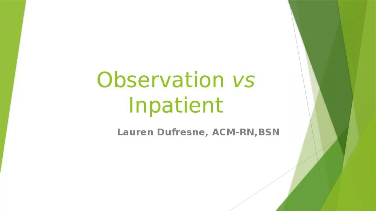 PPT-Observation vs Inpatient