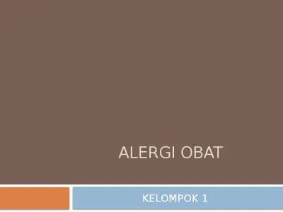 ALERGI OBAT  KELOMPOK 1