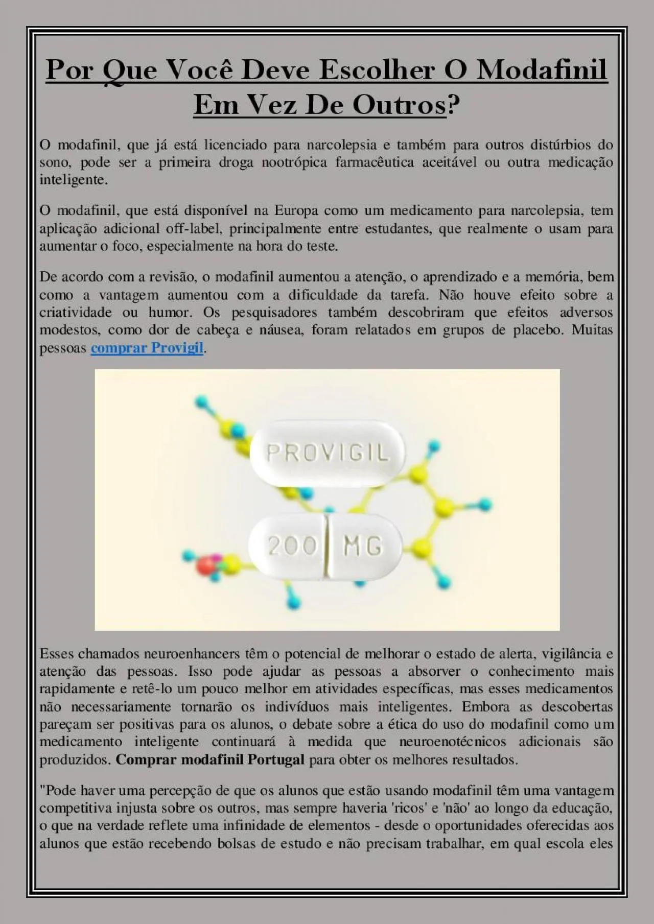 PDF-Por Que Você Deve Escolher O Modafinil Em Vez De Outros?