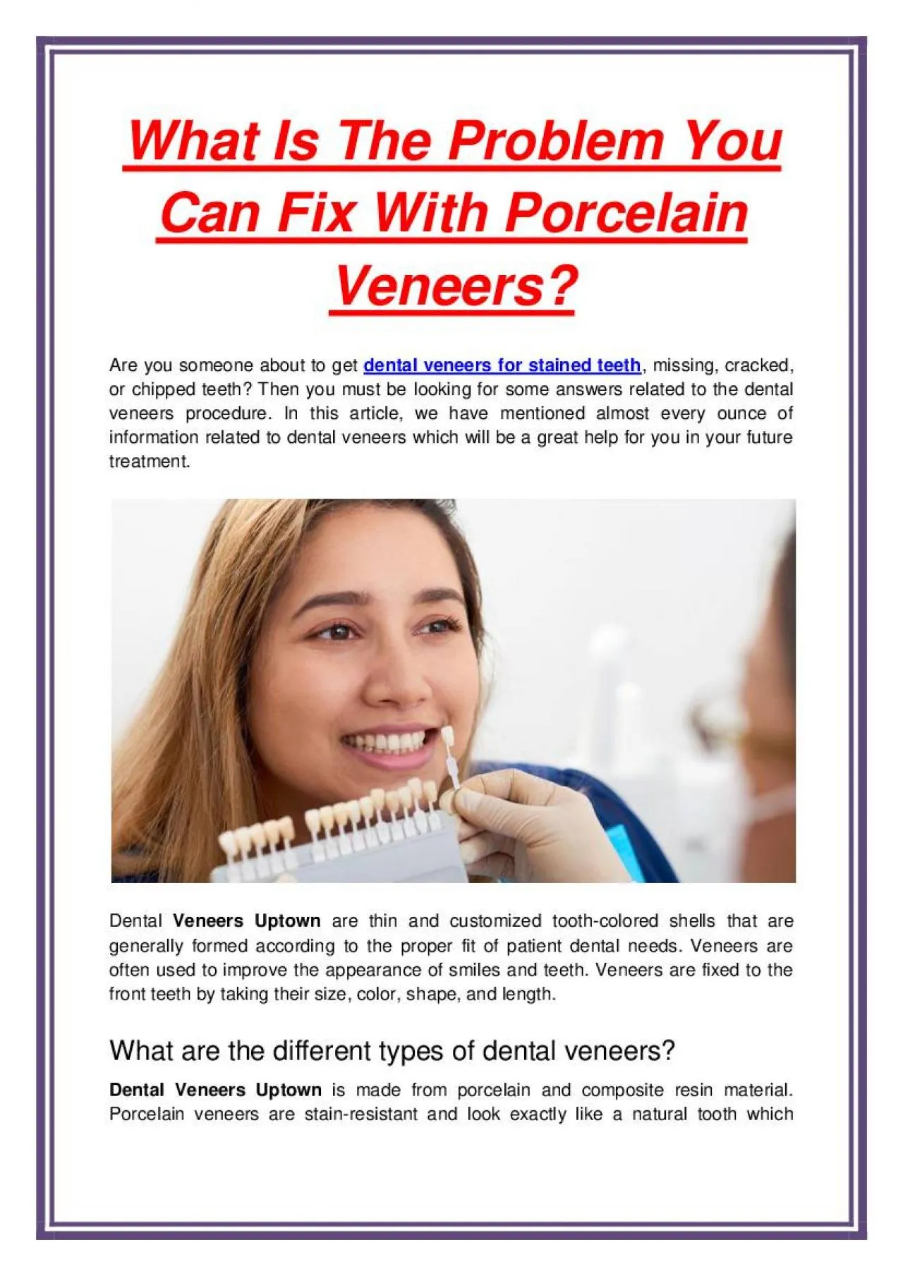 PDF-What Is The Problem You Can Fix With Porcelain Veneers?