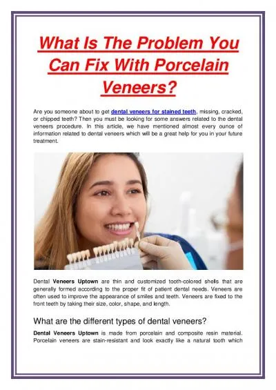 What Is The Problem You Can Fix With Porcelain Veneers?