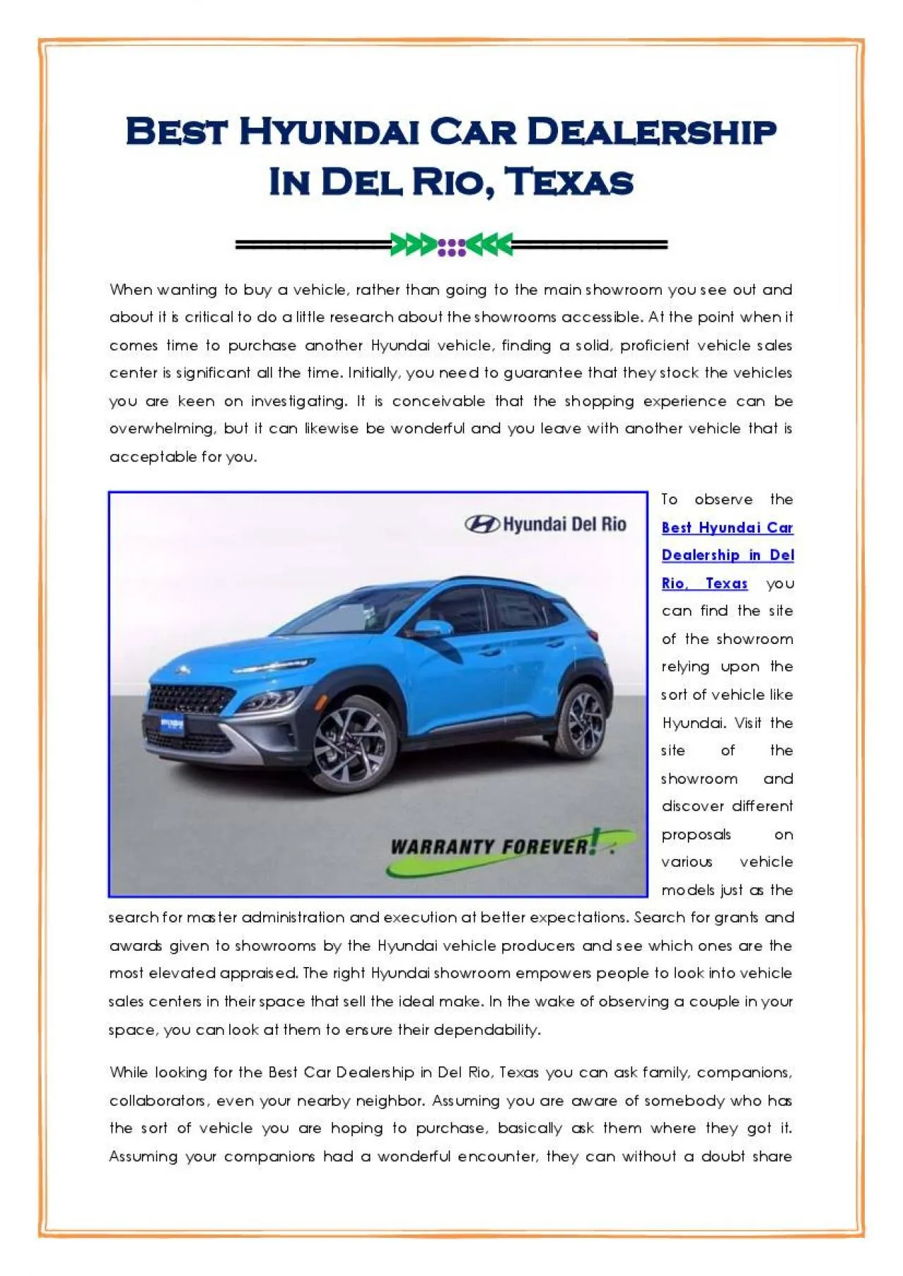 PDF-Best Hyundai Car Dealership In Del Rio Texas