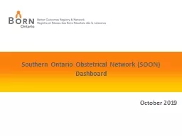 Southern Ontario Obstetrical Network (SOON) Dashboard