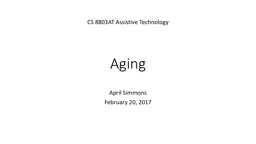 Aging April Simmons February 20, 2017