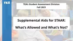 Supplemental Aids for STAAR: