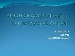BIOMECHANICS PROJECT: Corrective Gait Analysis