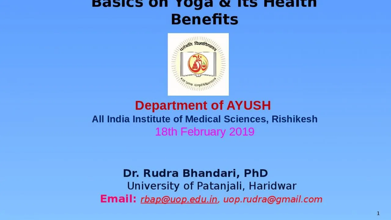 PPT-Basics on Yoga & Its Health Benefits