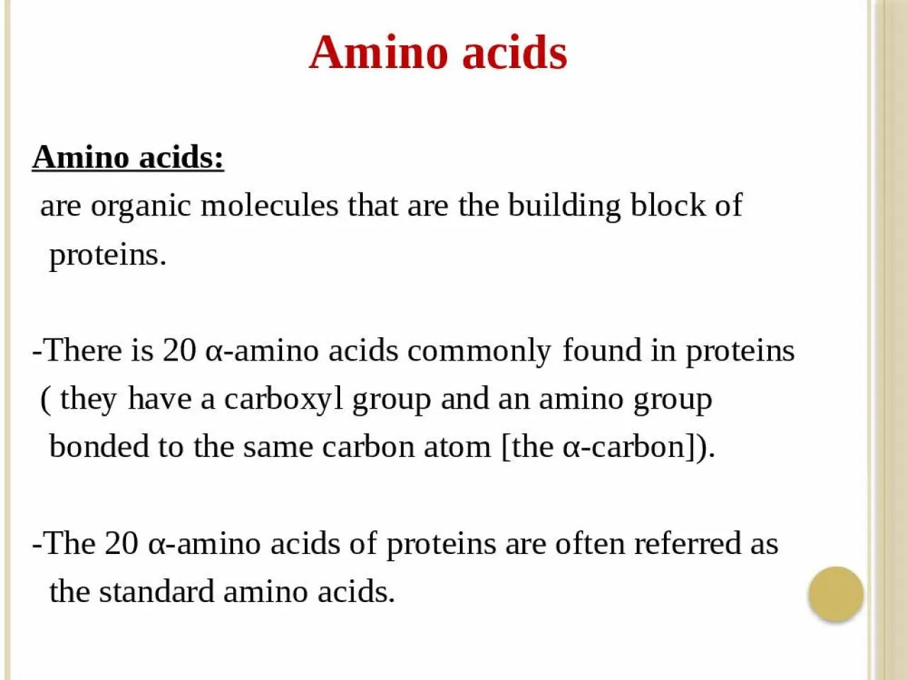 PPT-Amino acids Amino acids: