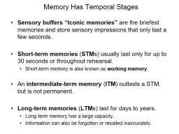 Memory Has Temporal Stages