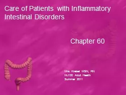 Chapter 60 Care of Patients with Inflammatory Intestinal Disorders