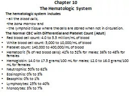 Chapter 10 The Hematologic System