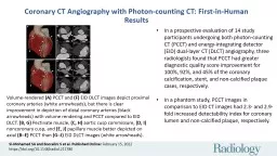 PPT-Coronary CT Angiography with Photon-counting CT: First-in-Human Results