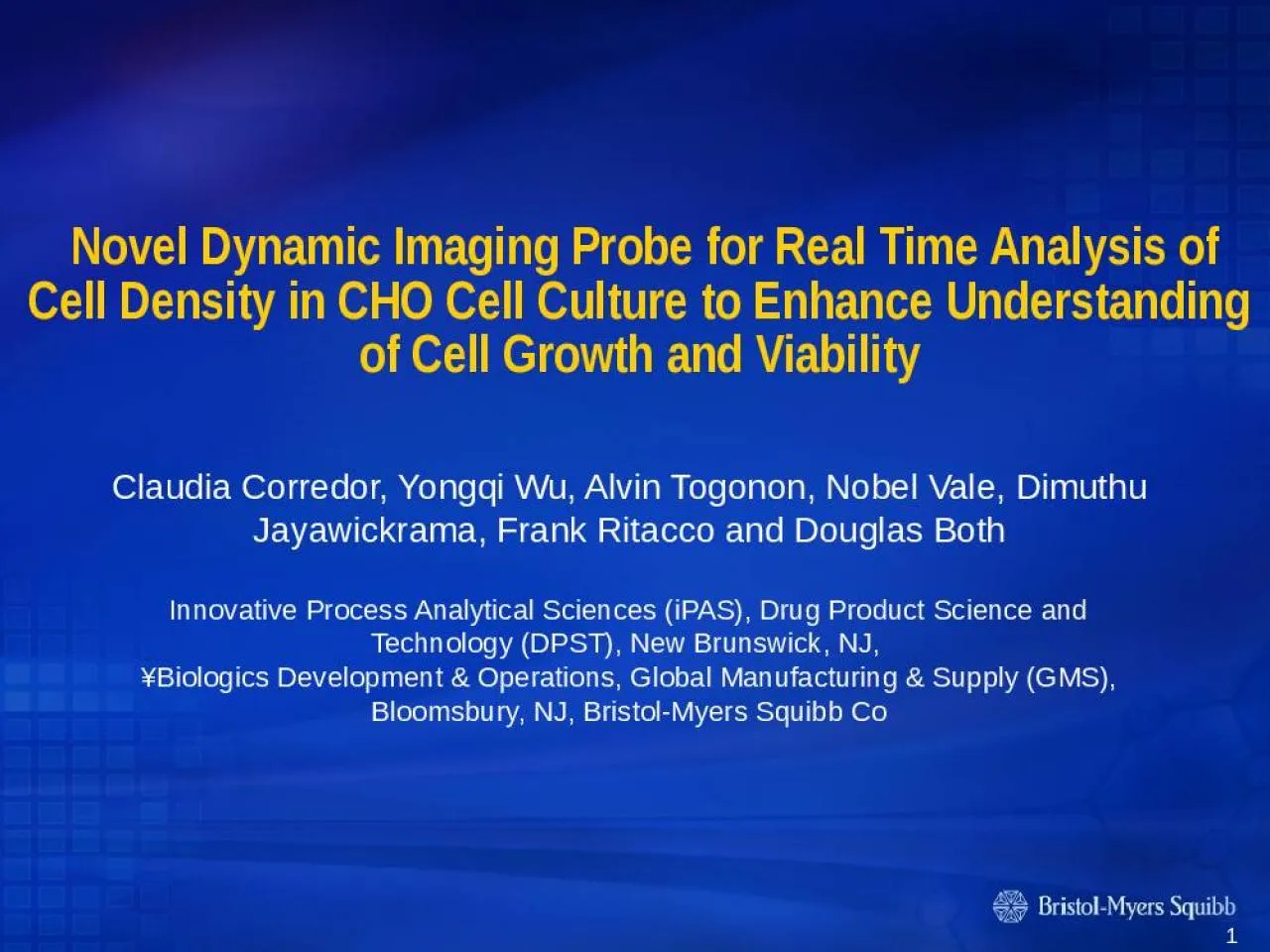 PPT-Novel Dynamic Imaging Probe for Real Time Analysis of Cell Density in CHO Cell Culture