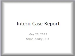Intern Case Report May 29, 2015