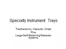 Specialty Instrument Trays