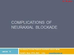 Complications of Neuraxial Blockade