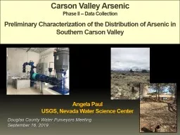 Carson Valley Arsenic Phase II -- Data Collection