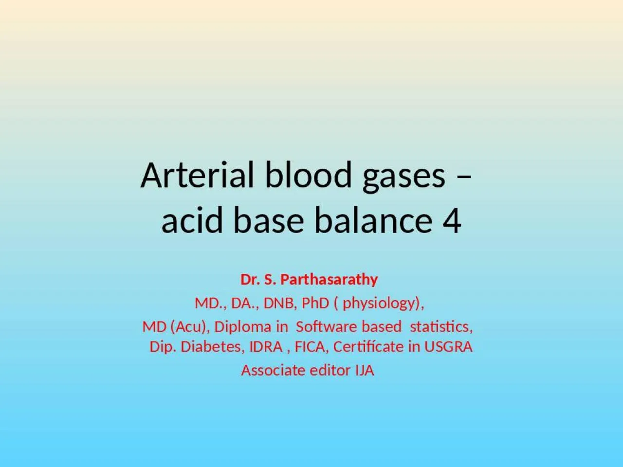 PPT-Arterial blood gases –