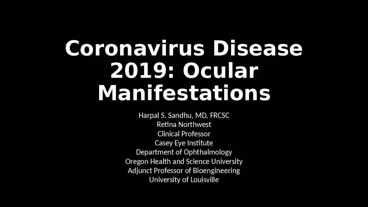 PPT-Coronavirus Disease 2019: Ocular Manifestations