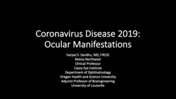 Coronavirus Disease 2019: Ocular Manifestations