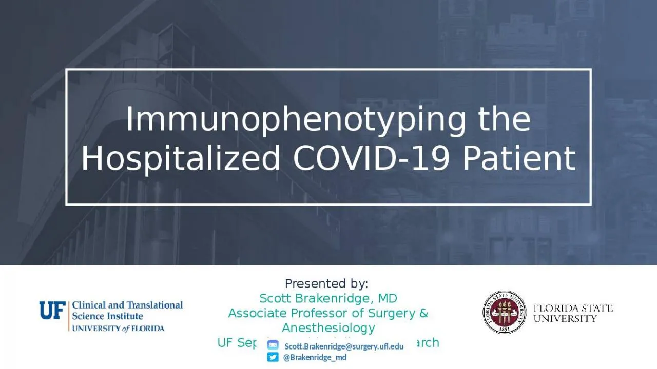 PPT-Immunophenotyping the Hospitalized COVID-19 Patient